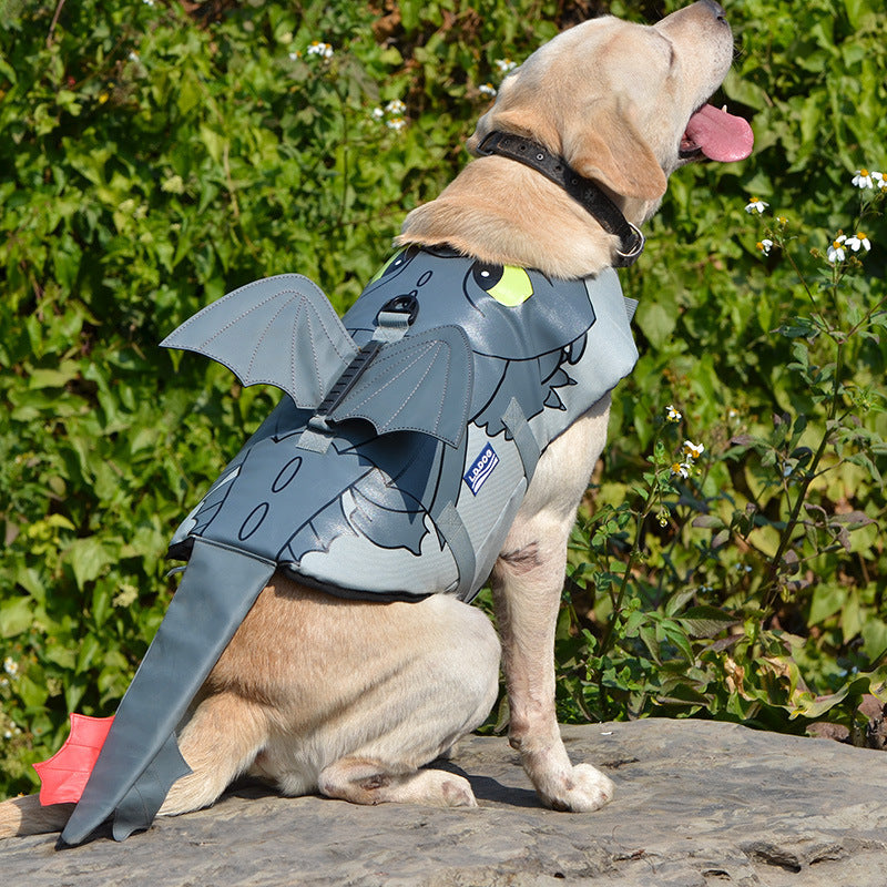 Syra Dog Swimsuit flying dragon design