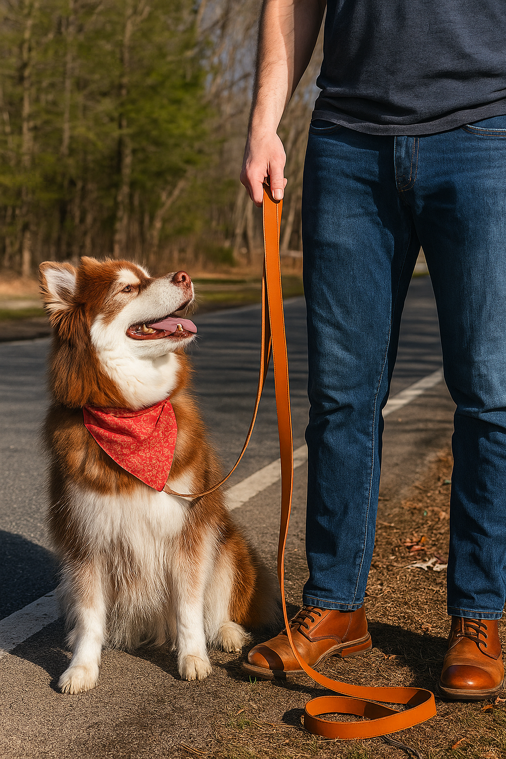 Syra Leather Dog Leash / Leather Pet Leash